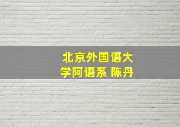 北京外国语大学阿语系 陈丹